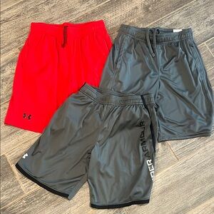 Under Armour Red and Gray Athletic Shorts Lightweight Design